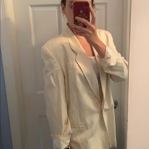 Talbots White Silk and Linen Blazer